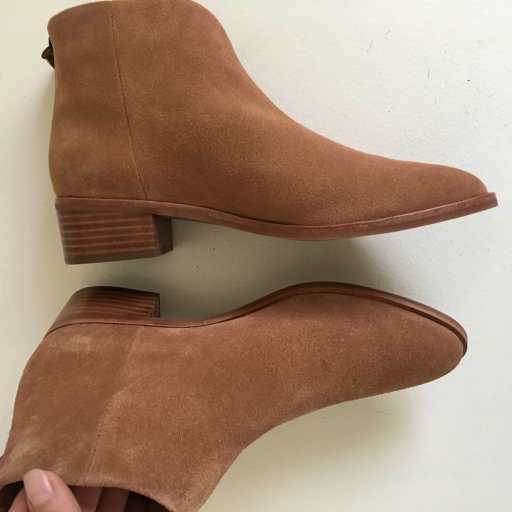 Soludos Women Ankle Bootie Brown Tan Suede Leather